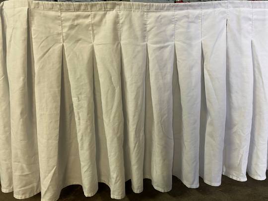 Bridal Table Skirts - Box Pleated 390x73cm